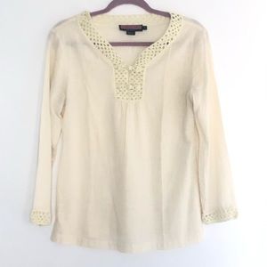 VINEYARD VINES Beige Cotton Crotchet Tunic